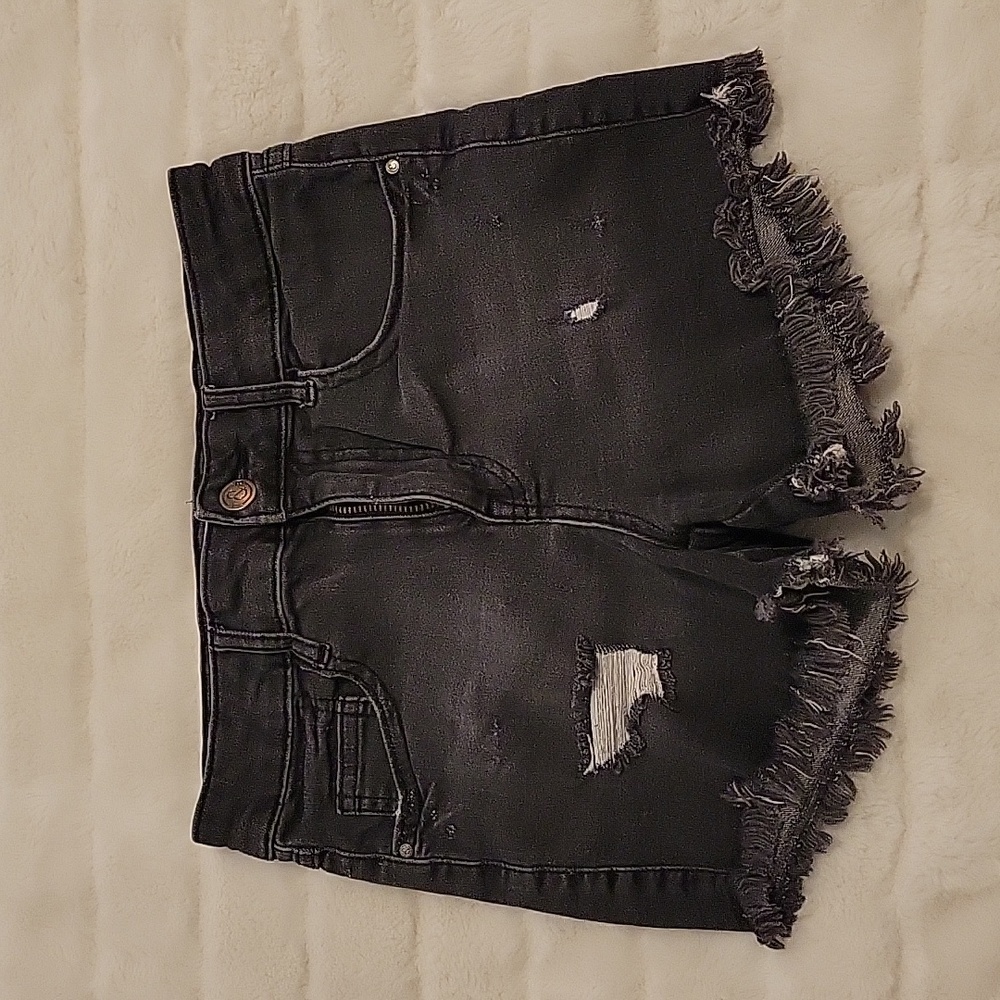 Girls' high waist cutoff shorts